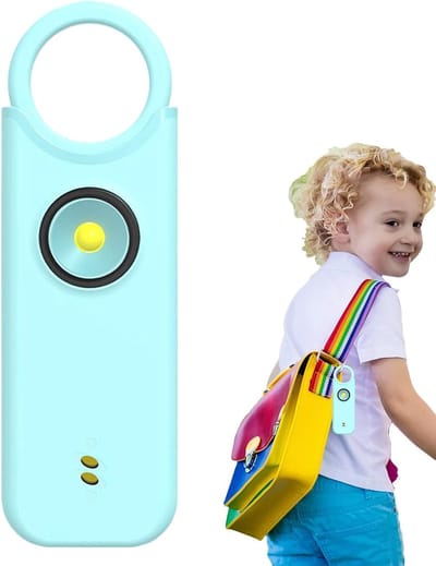 Persoonlijk Veiligheidsalarm - Sleutelhanger Alarm - Extra Veiligheid - 135 dB Sirene - 9.5 x 4.7 cm - Lichtblauw