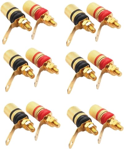 12pcs Gold Plated Zinc Alloy Speaker Banana Jacks - 4mm Banana Jack voor Speaker Wiring - Geluidsapparatuur Accessoires