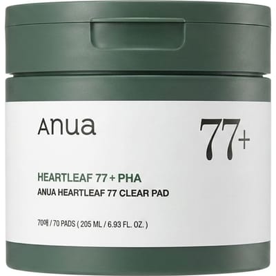 Anua Heartleaf 77 Clear Pad 70 + 10 Vellen | 80 Pads | Koreaanse Huidverzorging Toner Pads voor Dagelijkse Huidverzorging