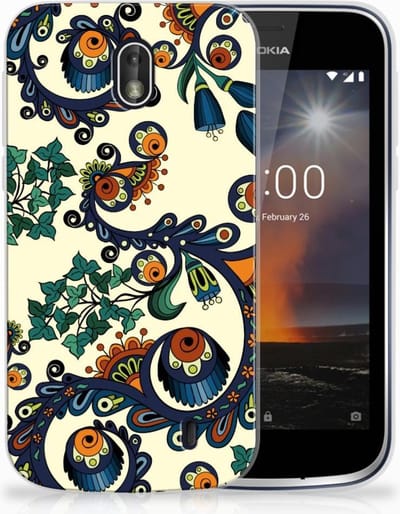 Siliconen Hoesje Nokia 1 Barok Flower