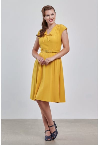 Banned - Holly Flare jurk - XS - Geel