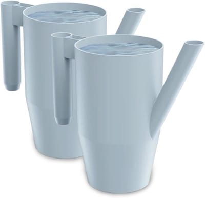 Gieter 2,0 liter voor eenvoudige irrigatie van bloemen en planten - set van 2 - grijs
