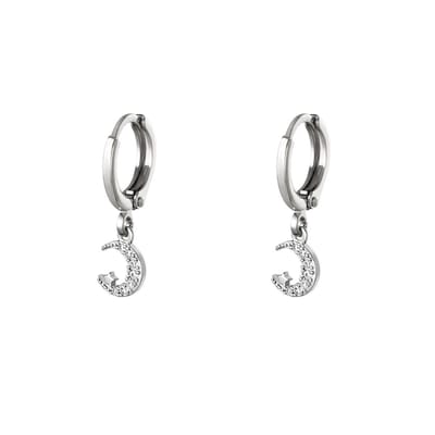 Oorbellen Maan Ster - Yehwang - Oorbellen - One size - Zilver