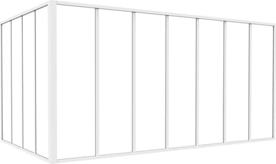 Vente-unique Glazen hoekbinnenraam met industriële stijl van gepoedercoat aluminium - L210 x L120 x H105 - Wit - BAYVIEW