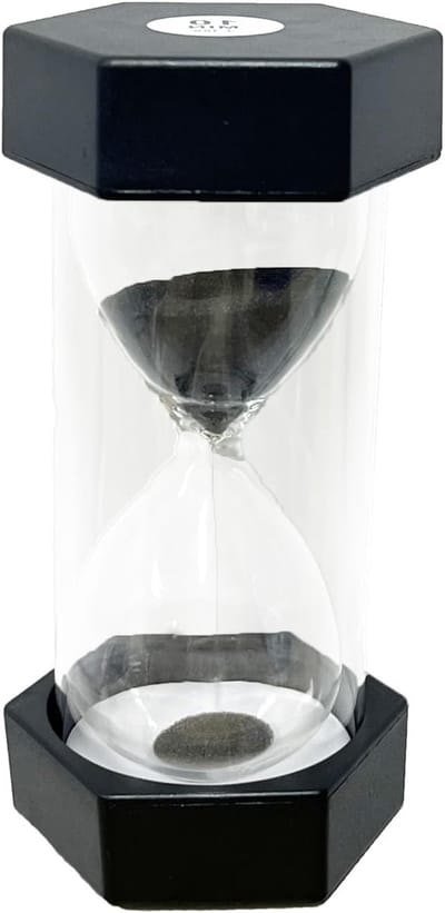 Kinder zandloper set - Decoratieve timer voor klaslokalen, keukens en kantoren - 10 minuten, zwart
