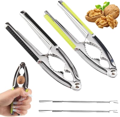 Multifunctionele Notenkraker Set met 2 Oesterscheppers, RVS en Zink Legering, Ideaal voor Walnoten en Zeevruchten, Perfect voor Notenliefhebbers