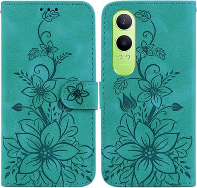 Coverup Hoesje - Geschikt voor OnePlus Nord CE4 Lite 5G Hoesje - Coverup Bloemen Book Case - Groen
