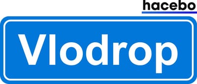 Hacebo - Plaatsnaam Sticker - 29x10 CM - Vlodrop sticker - Verkeersborden sticker - grappige cadeaus - Vlodrop