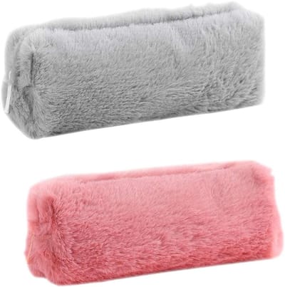 Schattige pluche etui voor pennen en make-up, 5 kleuren, met rits - Perfect voor school en reizen