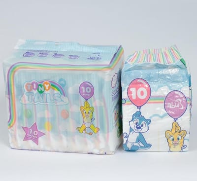 ABU TinyTails luier maat Large – zacht plastic achterpaneel, hoogste lekdichten, 10ml capaciteit, regelmatig verwisselen
