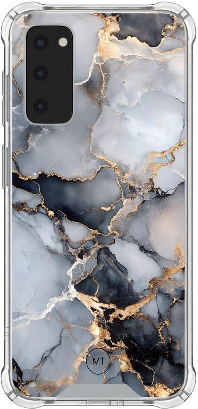 Hoesje (shockproof) geschikt voor Samsung Galaxy S20 FE - Marble mist - Extra sterke case - TPU/polycarbonaat - Marmer - Grijs, Transparant