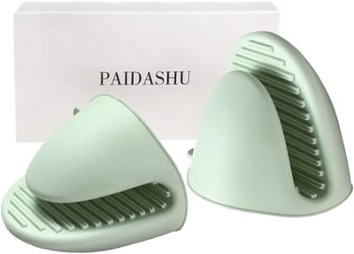 Thijox - Ovenhandschoen Silicone Hittebestendig - Dikke Pannenlap Mini Ovenwant - Waterdicht en Veilig voor Koken, Bakken, BBQ Grillen - Groen