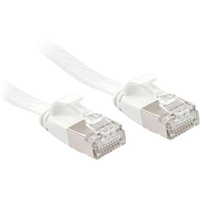LINDY 47545 RJ45 Netwerkkabel, patchkabel CAT 6A U/FTP 10.00 m Wit Plat 1 stuk(s)