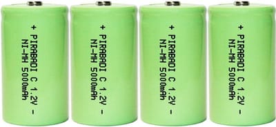 Oplaadbare C Batterijen - Set van 4 Accu's - Apparaten Voeden - Hoge Capaciteit 5000mAh - 12 Volt