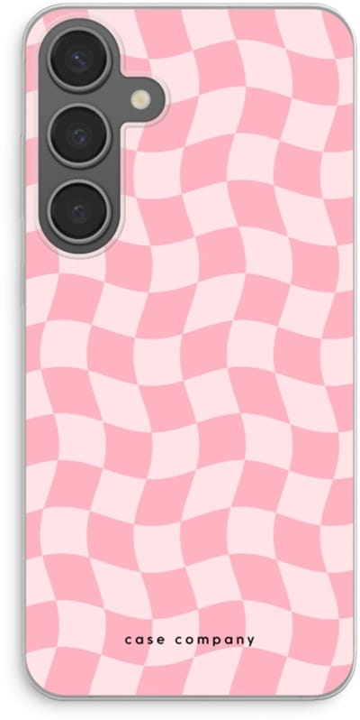 Case Company® - Hoesje geschikt voor Samsung Galaxy S24 Plus hoesje - Grid Roos - Soft Cover Telefoonhoesje - Bescherming aan alle Kanten en Schermrand