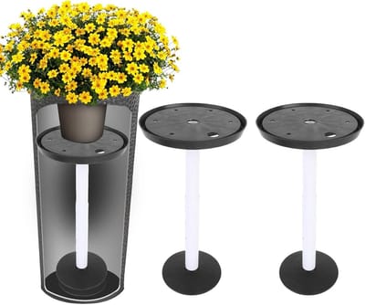 2 Pack Planter Filler Risers, 11-17 Inch Verstelbare in Hoogte Plantaardige Inzetstukken met Drainagegat voor Hoge Bloempotten en Grote Plantenpotten, Indoor Buiten Plantenpot