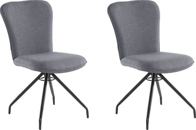 Carla-Eetkamerstoel - Set van 2 - Antraciet Stof