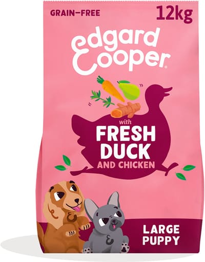 Edgard & Cooper Puppy Hondenbrokken Voor Grote Honden, Verse Eend & Kip, 12Kg, Graanvrij Recept Met Natuurlijke Ingrediënten, Perfecte Vezelbalans