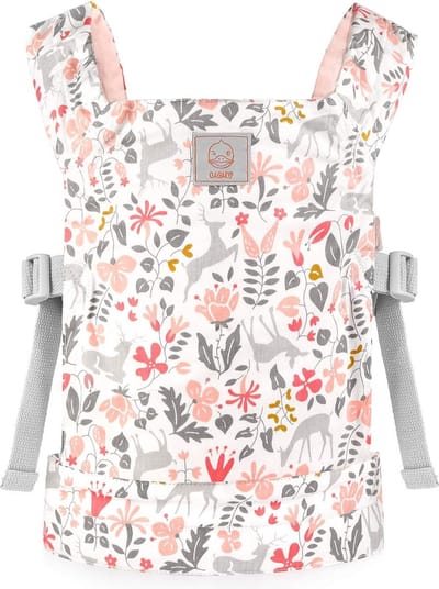 Poppendrager, voor voorzijde- en rug, tevens knuffeldierdrager, voor kleine meisjes, 1, roze