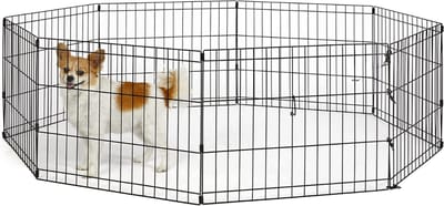 AHD® Puppyren - Hondenren - konijnenren - Dierenren - Zwart - ‎158cm x 158cm x 46cm