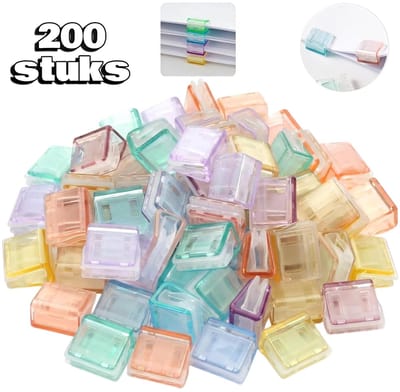 200 stuks Kleurrijke mapclips - Vouwklemmen - schuifmapclips - multifunctionele clips - Gekleurde Plastic Mapclips - Paperclips - drukknopmapclips - Geschikt voor kantoor - school en thuis - Willekeurige kleur