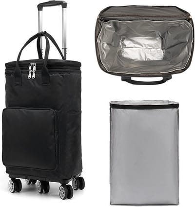 Grote Uittrekbare Koelbox met Wielen en Handvat voor Camping en Picknick