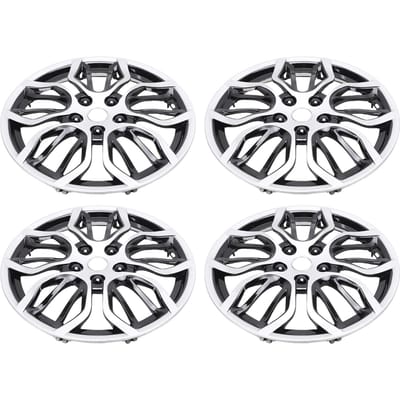 4 Pièces Enjoliveurs 14 Pouces Protection Complète Look Élégant Ajustement Universel Couvercle de Jante R14 pour la Plupart des Voitures Camions SUV Argenté gray