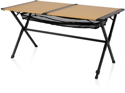 Happy Rhino - Roltafel Burleigh - 140 x 80 cm - Verstelbaar - Zwart - Kampeertafel - Waterdicht - Eettafels