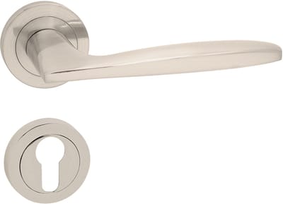 Domino MIA-R - Deurklink met cilinderrozet - Nikkel - Rond - Modern Design - Voor binnendeur - Complete Set