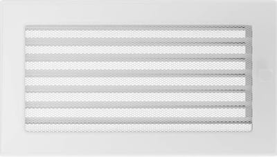 Ventilatierooster Haard 17x30 cm Wit met Verstelbare Lamellen voor Kachel of Schouw