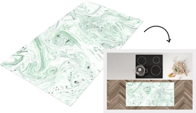 Keukenloper - Loper keuken - Marmer - Groen - Patronen - 120x60 cm - Keukenloper vinyl