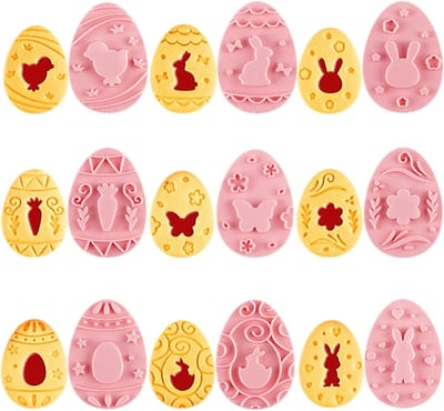 9-delige Cookie Cutter Set met 3D Siliconen Eieren, Vlinders en Konijnen voor Koekjes, Bakken en Feestdecoratie