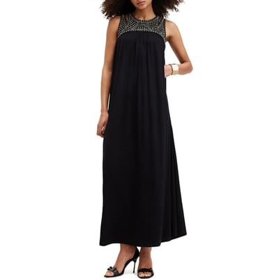 AllSaints Arizona Emb Dress Black Maat: 2 | Maxi Jurken Outlet | Dames | Zwart