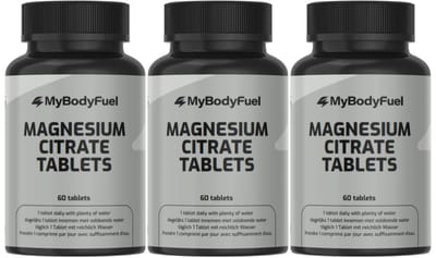 MyBodyFuel - Magnesium Citraat 200 mg - 3 Pack (180 Tabletten) - Hoog opneembaar Magnesium Supplement
