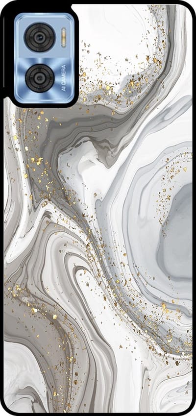 Smartphonica Telefoonhoesje Geschikt voor Motorola Moto E22 / E22i met marmer opdruk - TPU backcover case marble design - Zilver geschikt voor Motorola Moto E22;Motorola Moto E22i