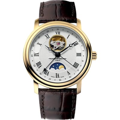Frédérique Constant Heart Beat Moonphase FC-335MC4P5 Horloge - Leer - Bruin - Ø 40 mm