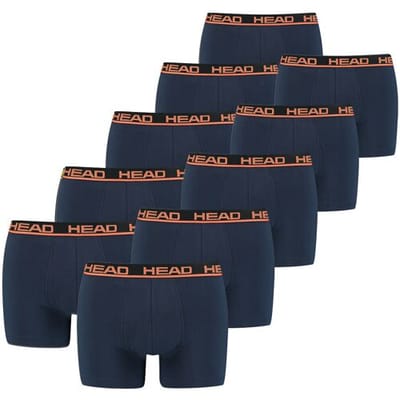 HEAD boxershorts Basic Peacoat/Orange- 10-Pack Donkerblauwe heren boxershorts - Maat XXL