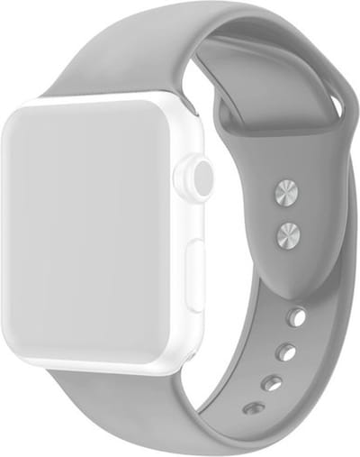 By Qubix - Geschikt voor Apple Watch bandje - Siliconen sportbandje - Grijs - Dubbele druksluiting - Geschikt voor Apple Watch 44mm / 45mm / 46mm / 49mm (Ultra 1,2 en 3) - siliconen sport bandje - smartwatchbandje
