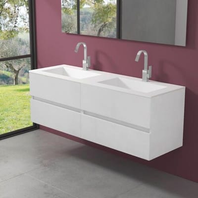 progettobagno Lago double washbasin with vanity unit 160 cm with 4 drawers MB54E160L2HIBI