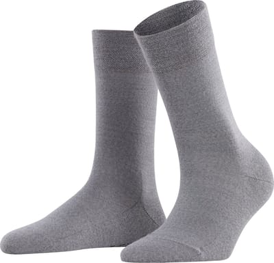 FALKE Sensitive Berlin met comfort tailleband wol katoen sokken dames grijs - maat 39-42