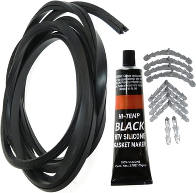 Dparts ovendeurdichting universeel - met hittebestendige siliconenkit lijm en 10 bevestigingshaakjes - oven deur rubber - deurrubber - ovenrubber - deurdichting ovendeur