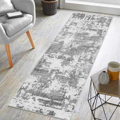 Antislip tapijt voor de gang - wasbaar - licht lang loper - crèmekleurig grijs - 60 x 240 cm the stair mat