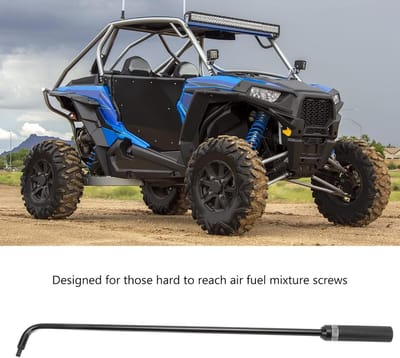 Aanpassingsgereedschap voor pilot screw carburetor - 16.34 inch - verstelgereedschap carburetor pilot screw - 110° hoekkop - metaal - universele ATV UTV sneeuwscooter