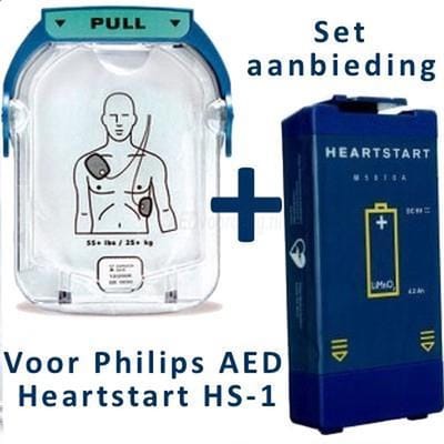 Philips HS-1 AED elektroden + accu