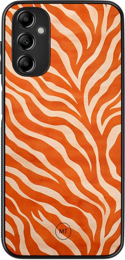 Hoesje geschikt voor Samsung Galaxy A14 5G - Zebra oranje - TPU Hard Case Backcover - Oranje - Mooie Telefoonhoesjes