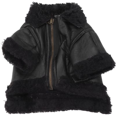 Veste en Cuir pour Chien Épaisse Coupe-Vent Hiver Mode Manteaux de Moto pour Chiens Grands Moyens Petits