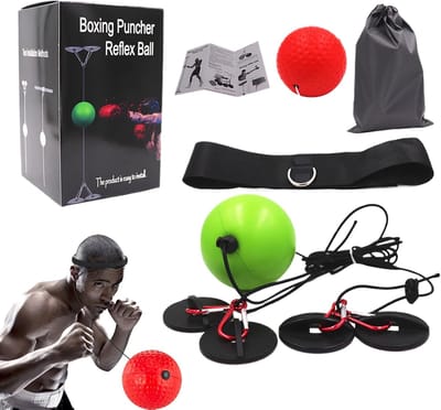 Boksreflexbal Set - Training Bal - Verbeter Coördinatie - Eenvoudige Installatie - 15.5 x 9.3 cm - Niet Gespecificeerd