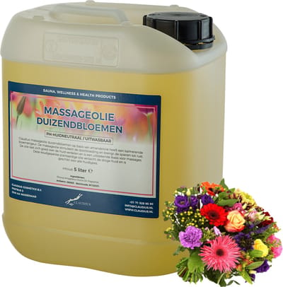 Massageolie Duizendbloemen 5 liter - 100% natuurlijk - biologisch en koud geperst