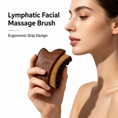 IBORA Lymfedrainage Gezichtsborstel voor Contouren en Massages met Opbergdoos, 8 x 6 cm, 1 stuk