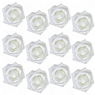 Solidchoice - Dailygoody - Kunstmatige Rozenblaadjes - Bruiloft Decoratie - Set van 12 Stuks - Real Touch - Wit - Bloemdecoratie - Feestdecoratie - Natuurlijk Uiter...